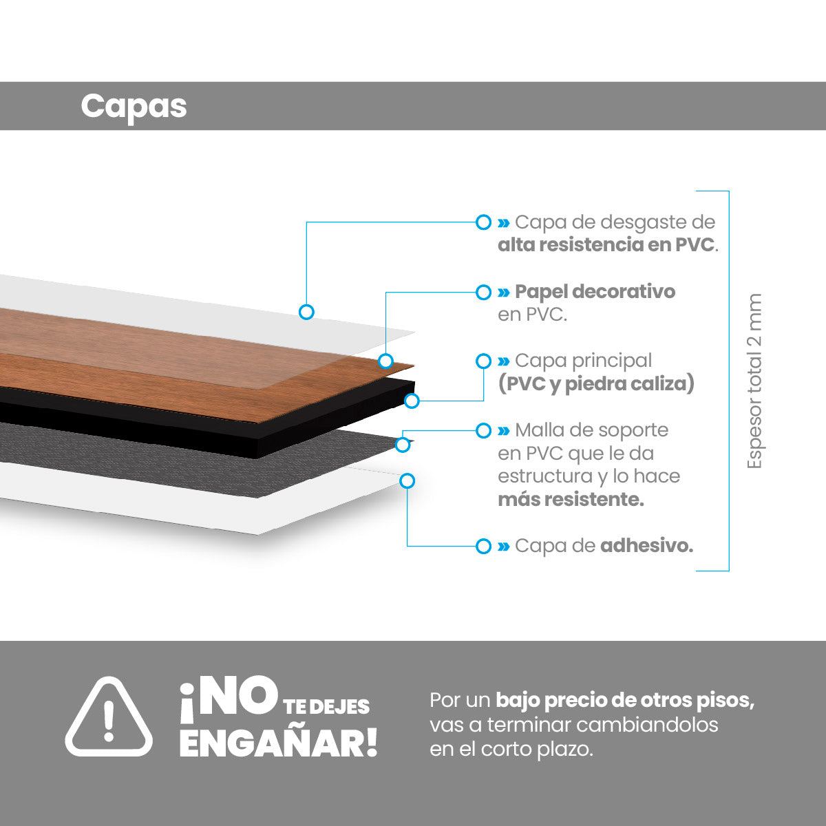 Piso Vinílico MÁRMOL ÉBANO AUTOADHERIBLE caja por 5.04 m2 (24 piezas) medidas 45.7x45.7 cm espesor 2 mm