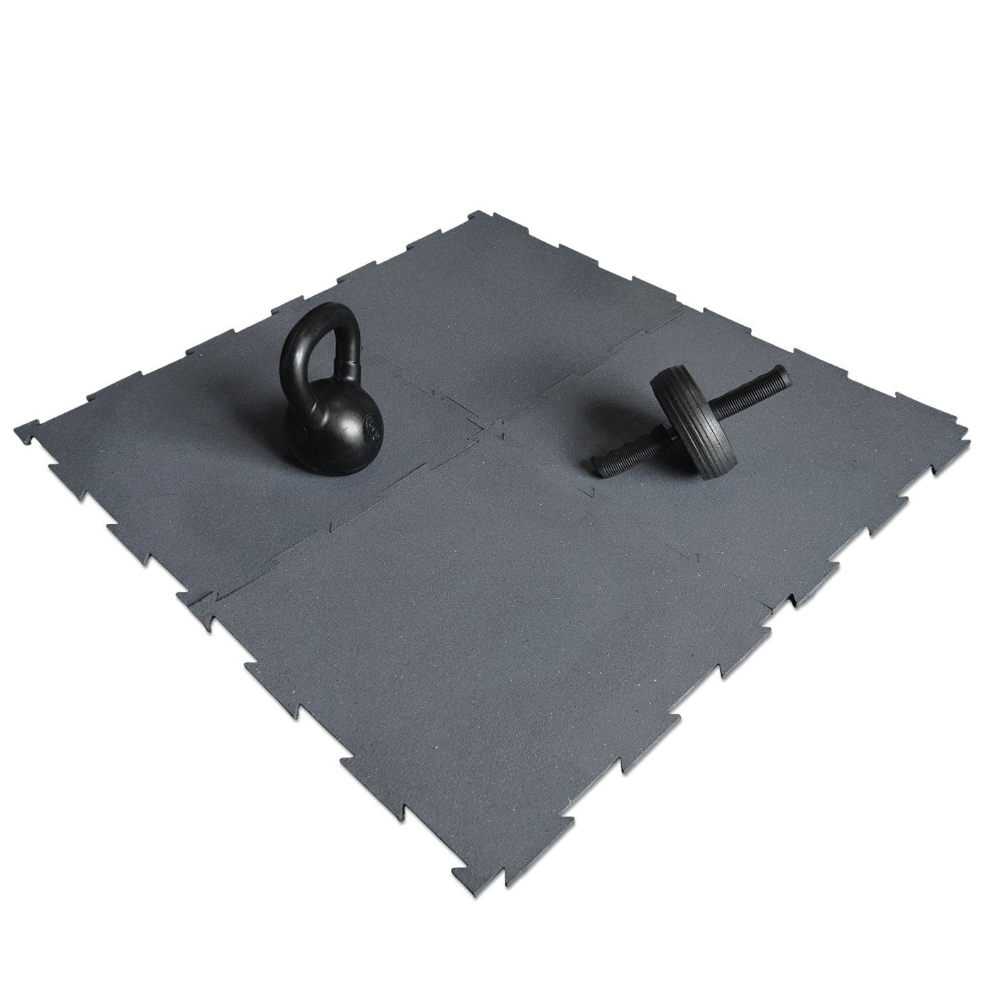 Piso de Caucho 50x50cm 7mm encastrable 1 m2 Gris
