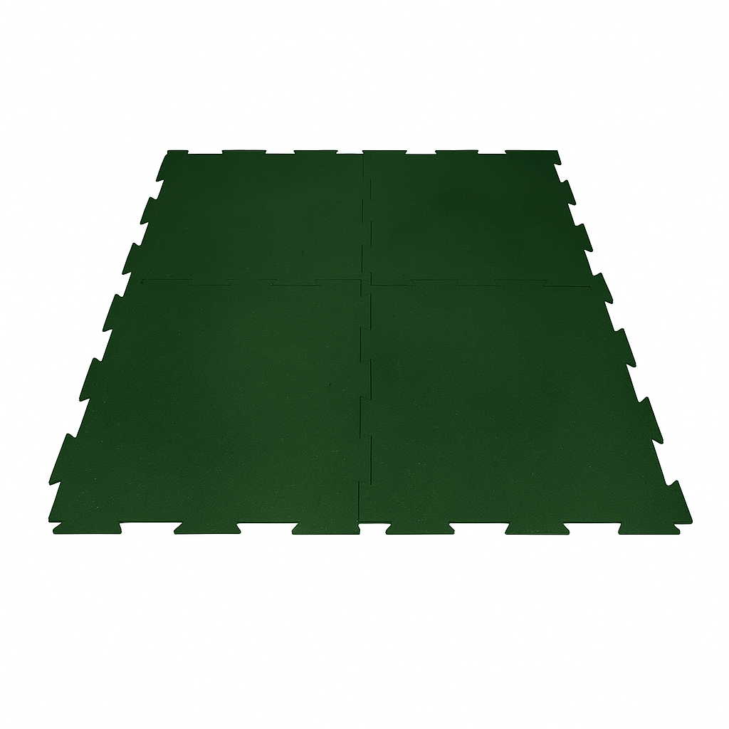 Piso de Caucho 50x50cm 7mm encastrable 1 m2 Verde Oscuro