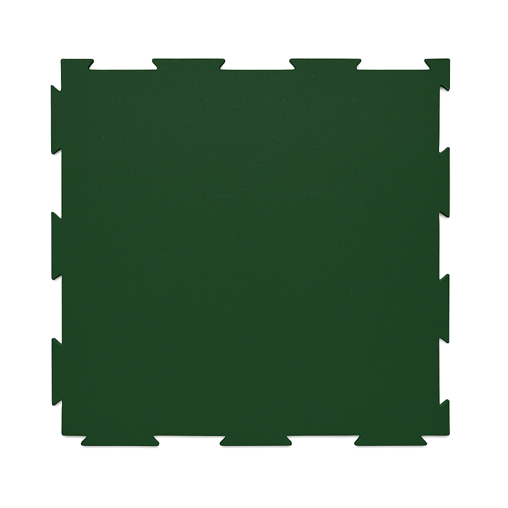 Piso de Caucho 50x50cm 7mm encastrable 1 m2 Verde Oscuro