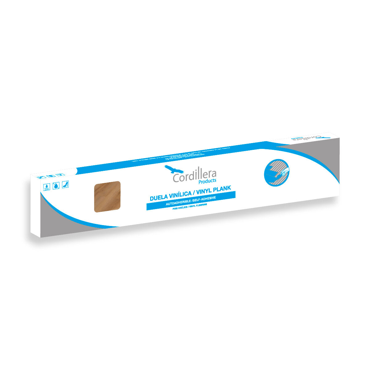 Piso Vinílico CAOBA AUTOADHERIBLE caja por 5.01 m2 (36 duelas) medidas 91.4x15.4 cm espesor 2 mm