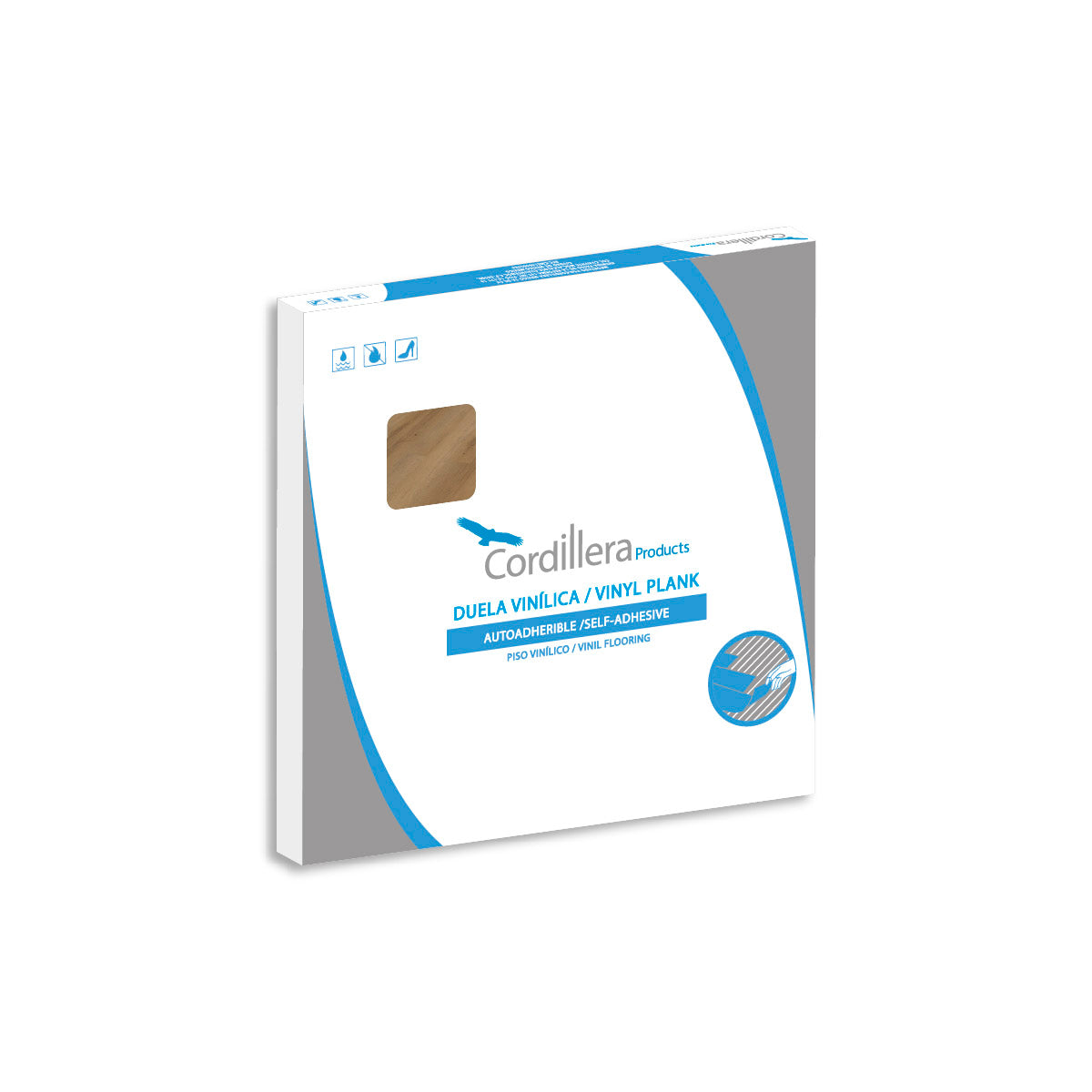 Piso Vinílico MÁRMOL ÉBANO AUTOADHERIBLE caja por 5.04 m2 (24 piezas) medidas 45.7x45.7 cm espesor 2 mm