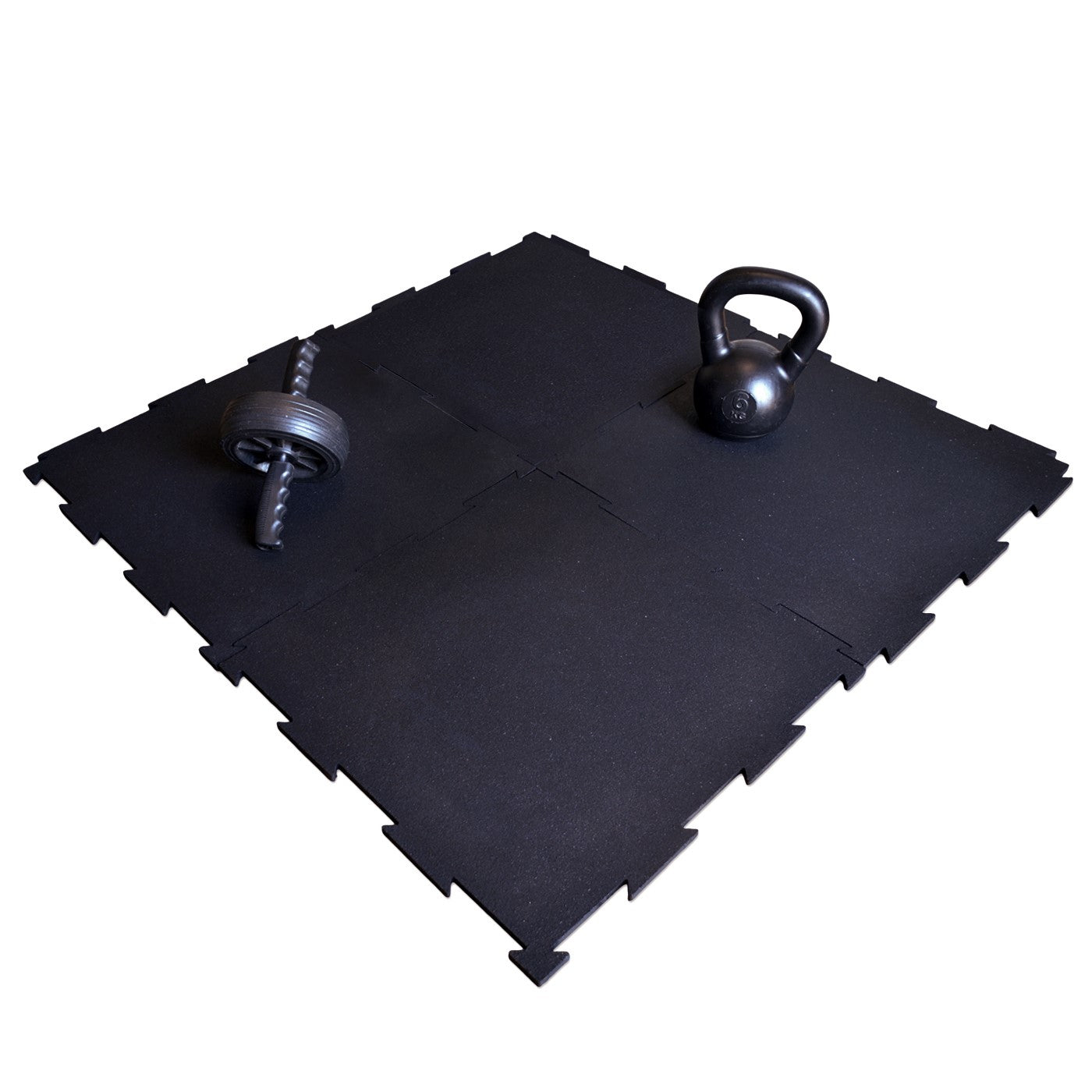Piso de Caucho 50x50cm 7mm encastrable 1 m2 Negro